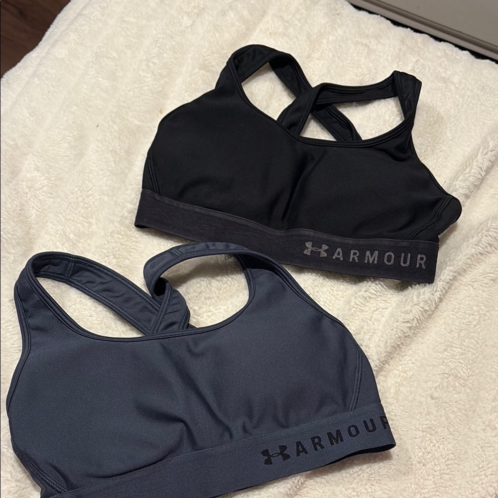 Under Armour Black and Gray Sports Bras